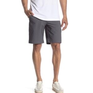 Hickey‎ Freeman Mens Shorts 32 Golf Charcoal Gray Flat Front Performance Active